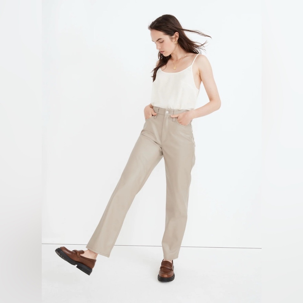 Madewell The Perfect Vintage Straight Jean: Faux Leather Edition 26